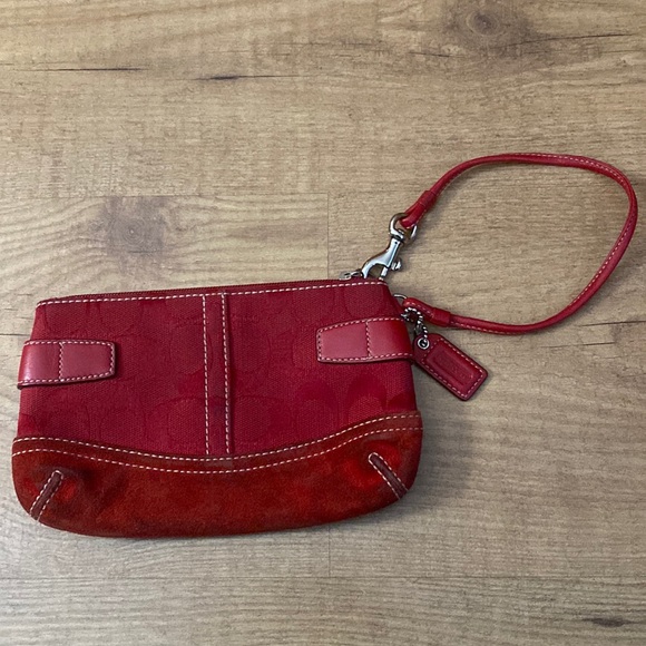 Red Coach Wristlet - Picture 1 of 6